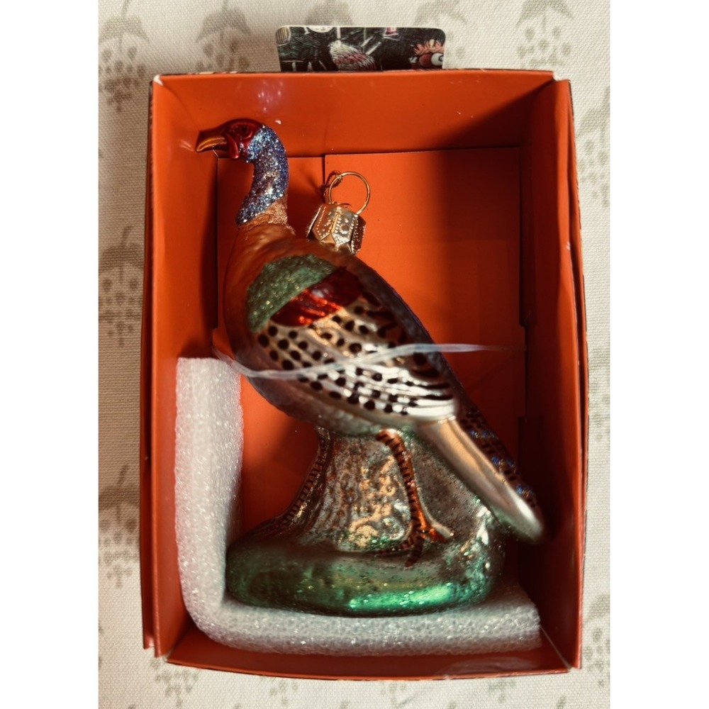 John Derian for Target 2025 Glass Glitter Turkey Ornament w/ Box